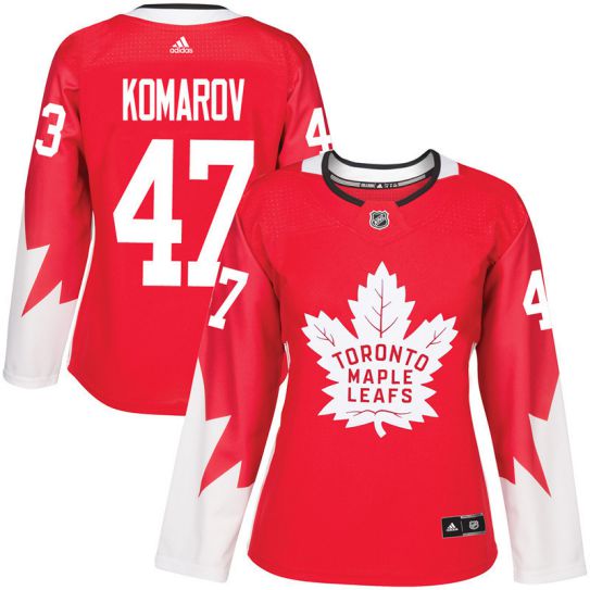 2017 NHL Toronto Maple Leafs women #47 Leo Komarov red jersey